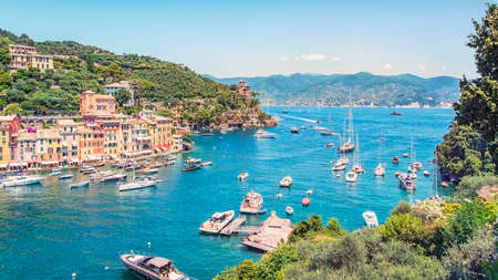 Portofino village on the Italian rivieraの写真素材