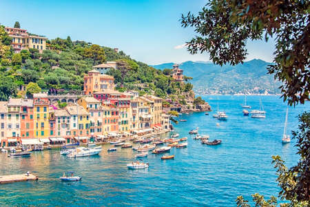 Portofino village on the Italian rivieraの写真素材
