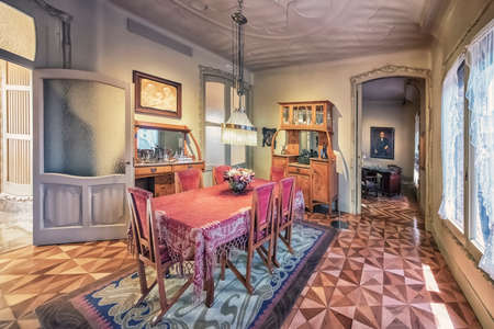 Inside the Casa Mila in Barcelona known as La Pedrera, Spainのeditorial素材