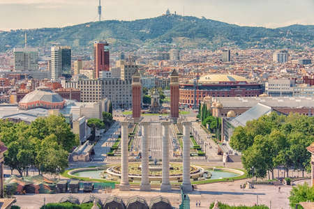 Barcelona city in the daytime, Spainのeditorial素材