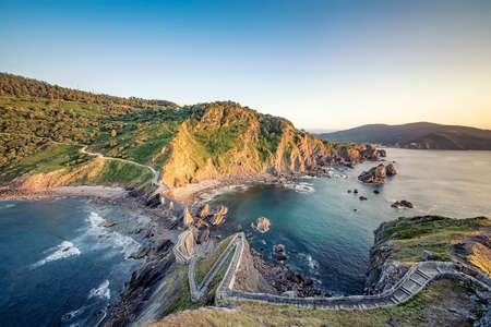 Panorama of San juan de Gaztelugatxe in Basque Countryの写真素材