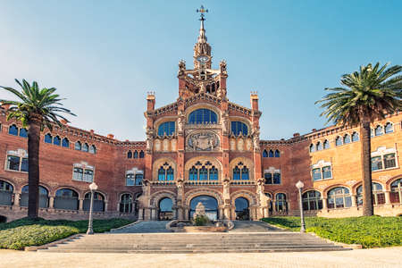Hospital de Sant Pau Barcelona city is a UNESCO World Heritage Site, Spainのeditorial素材