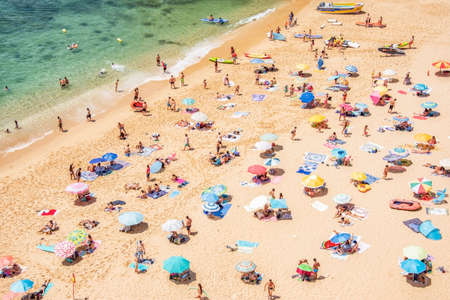 Benagil beach on the Atlantic coast, Algarve, in Portugal.の写真素材