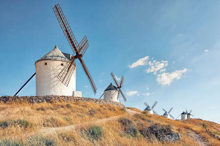 Windmill in La Mancha province, Spainの写真素材