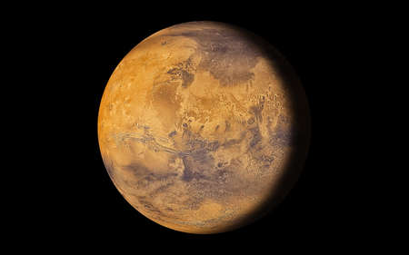 Planet Mars Isolated in black. 3d renderingの写真素材