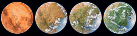 Mars terraforming step . 3d renderingの写真素材