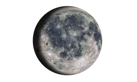 The Moon Isolated in white . 3d renderingの写真素材