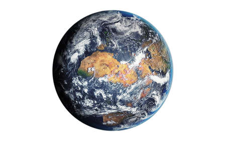 Earth planet Isolated in white . 3d renderingの写真素材