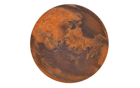 Planet Mars Isolated in white. 3d renderingの写真素材