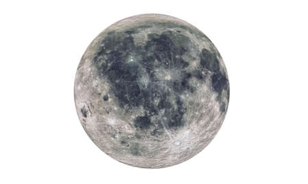 The Moon Isolated in white . 3d renderingの写真素材