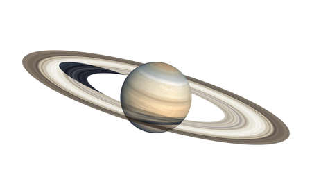 Planet Saturn Isolated in white. 3d renderingの写真素材
