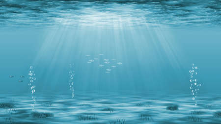 Underwater landscape illustration backgroundの写真素材