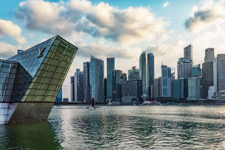 The business district in Singapore cityのeditorial素材