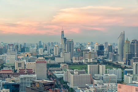 Bangkok city panorama in the eveningのeditorial素材