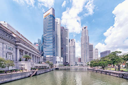 The business district in Singapore city