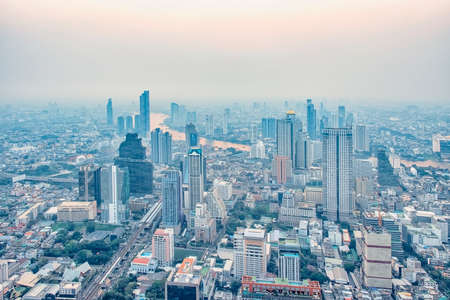 Bangkok city panorama in the eveningのeditorial素材