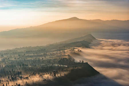 Bromo, Tengger, Semeru national park in the early morningの写真素材
