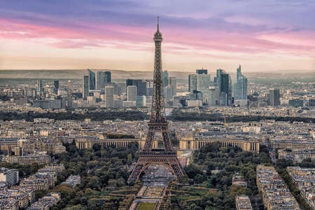 Paris panorama at sunsetの写真素材