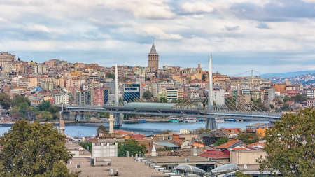 Istanbul cityscape with the view of the Galata towerのeditorial素材