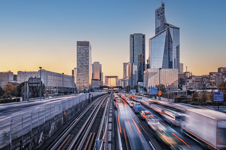 La Defense, the business district in Paris, Franceの写真素材