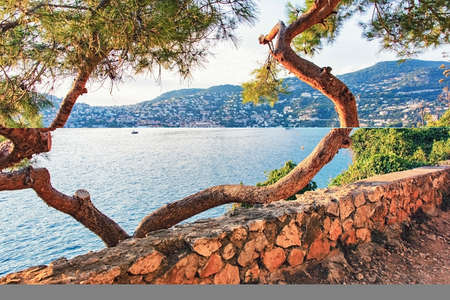 Villefranche-Sur-Mer village next to Nice on the French Rivieraの写真素材