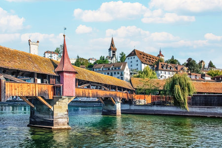 Lucerne city in the daytime, Switzerlandの写真素材