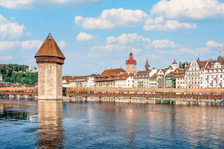 Lucerne city in the daytime, Switzerlandの写真素材