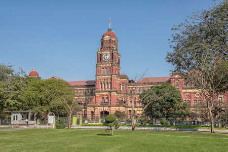 The High Court Building in Yangon, Myanmarのeditorial素材