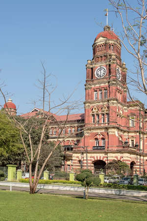 The High Court Building in Yangon, Myanmarのeditorial素材