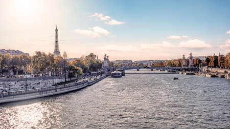 Seine River in Paris city, Franceの写真素材