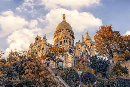 The Sacre-Coeur Basilica in Montmartre, Parisの写真素材