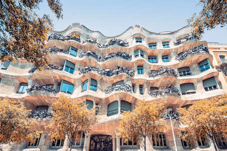 Casa Mila in Barcelona known as La Pedrera, Spain
