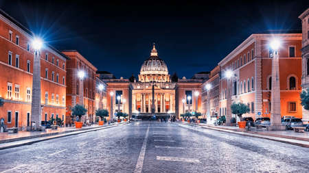 Vatican City in Rome by nightのeditorial素材
