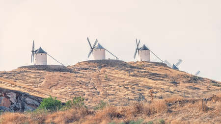 Windmills in La Mancha province, Spainの写真素材