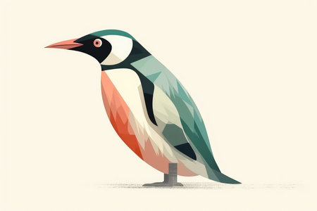 Vector illustration of a penguin in a polygonal style.の素材