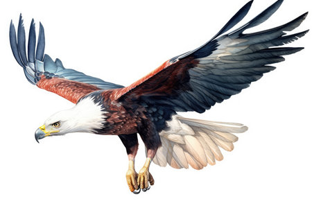 3D rendering of a white background with a eagle isolated on white backgroundの素材