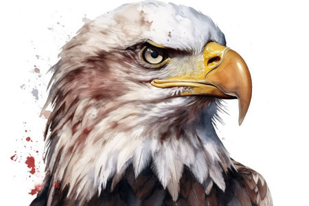 Bald Eagle - Digital Painting of a Bald Eagle in White Backgroundの素材