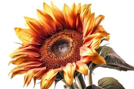 sunflower isolated on white background. Close-up of sunflowerの素材