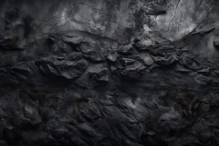 Black stone wall texture background. Dark stone wall texture for interior or exterior design.の素材