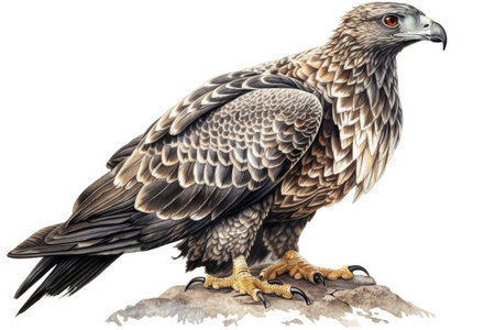 White-tailed Eagle isolated on white background. Watercolor illustration.の素材