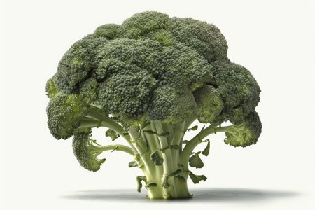 Broccoli isolated on a white background. 3d render illustration.の素材