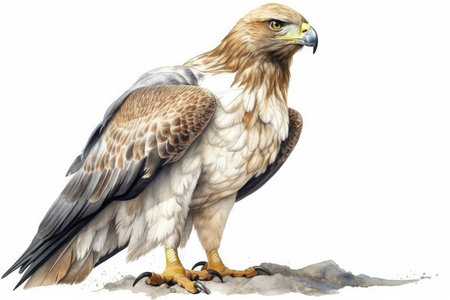 Bald Eagle, Aquila chrysaetos, isolated on white backgroundの素材