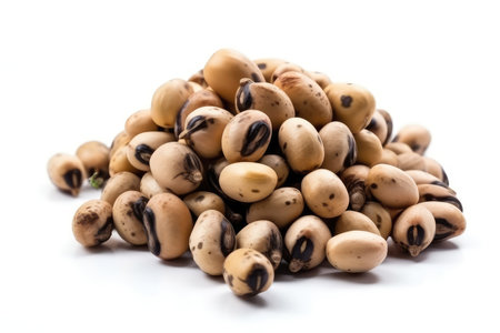 soybean isolated on white background (black eye bean, black eye bean, black eye bean)の素材