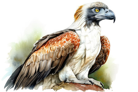 Bald Eagle, Aquila chrysaetos. Watercolor illustrationの素材