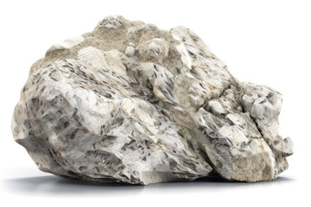 Stone isolated on a white background. 3d rendering, 3d illustration.の素材