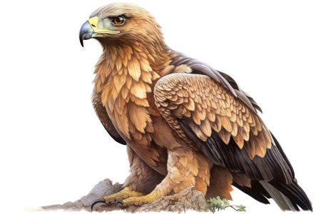 Golden Eagle - Aquila chrysaetos in front of a white backgroundの素材