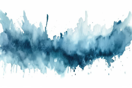 Abstract blue watercolor brush strokes painted background. Texture paper. Vector illustration.の素材