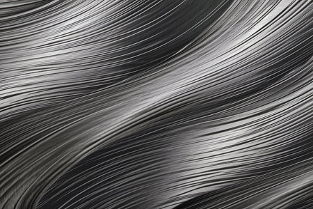 abstract background with smooth wavy lines in black and white colorsの素材