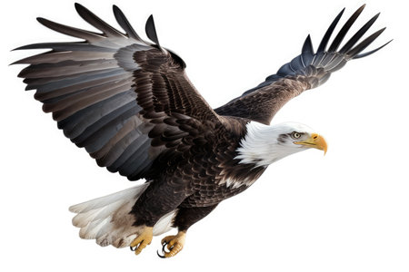 Bald Eagle (Haliaeetus leucocephalus) isolated on white backgroundの素材