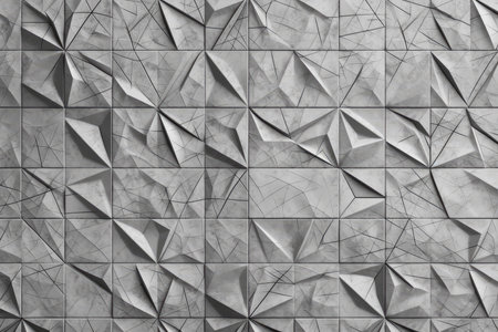 Abstract background of gray polygonal mosaic wall.  3d renderingの素材
